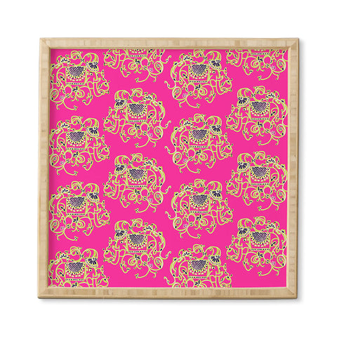 Joy Laforme Far Far Away Elephants in Pink Framed Wall Art
