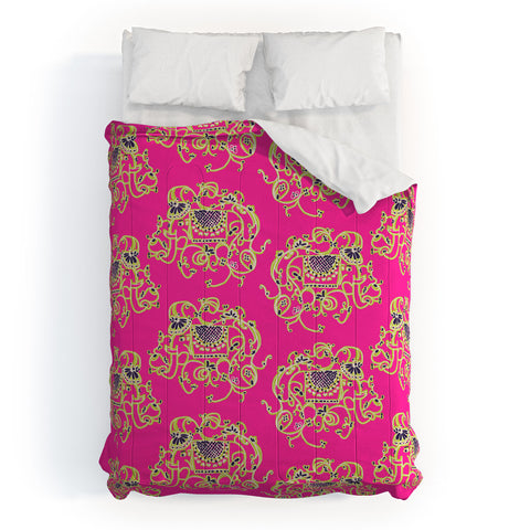 Joy Laforme Far Far Away Elephants in Pink Comforter