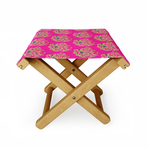 Joy Laforme Far Far Away Elephants in Pink Folding Stool