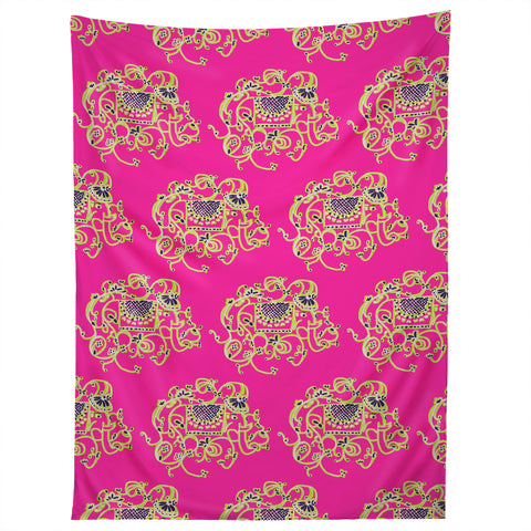 Joy Laforme Far Far Away Elephants in Pink Tapestry