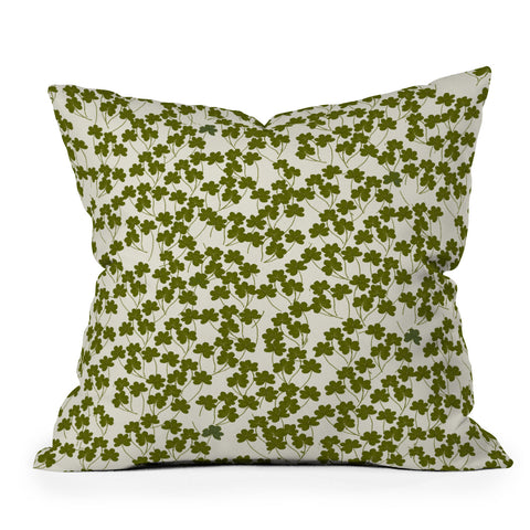 Joy Laforme Fields of Clover Throw Pillow