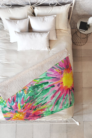 Joy Laforme Floral Confetti Fleece Throw Blanket