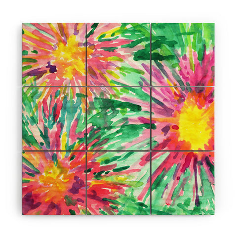 Joy Laforme Floral Confetti Wood Wall Mural