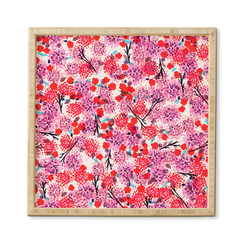 Joy Laforme Floral Forest Red Framed Wall Art