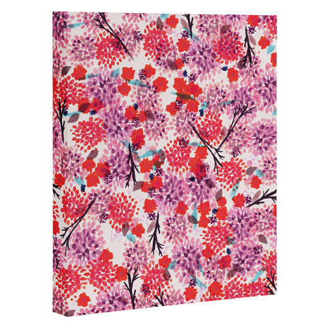 Joy Laforme Floral Forest Red Art Canvas