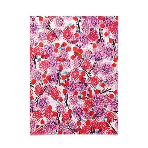 Joy Laforme Floral Forest Red Poster