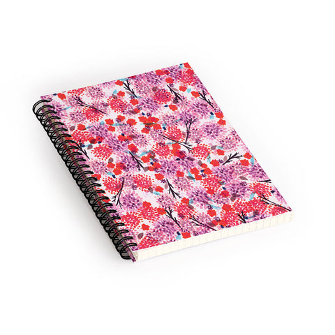 Joy Laforme Floral Forest Red Spiral Notebook