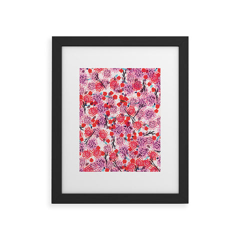 Joy Laforme Floral Forest Red Framed Art Print