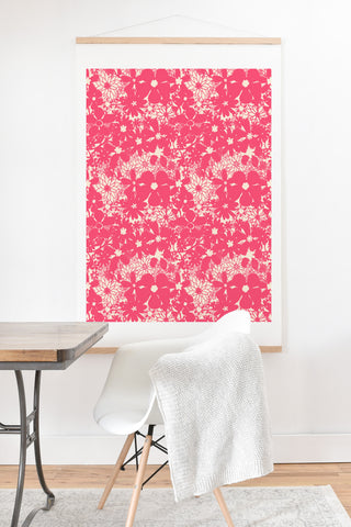 Joy Laforme Floral Rainforest In Coral Pink Art Print And Hanger