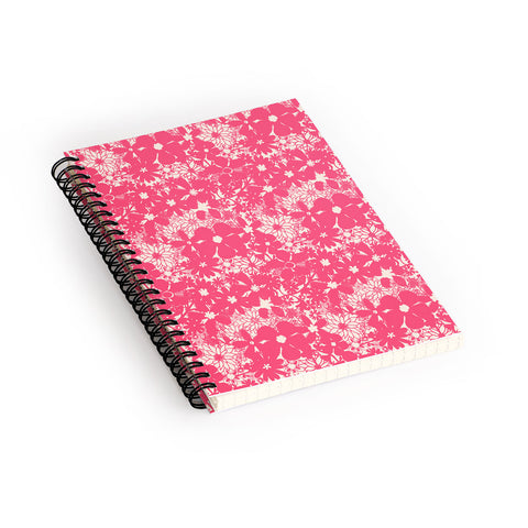 Joy Laforme Floral Rainforest In Coral Pink Spiral Notebook
