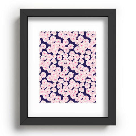 Joy Laforme Floral Sophistication In Navy Recessed Framing Rectangle