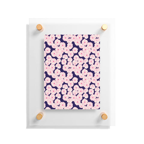 Joy Laforme Floral Sophistication In Navy Floating Acrylic Print