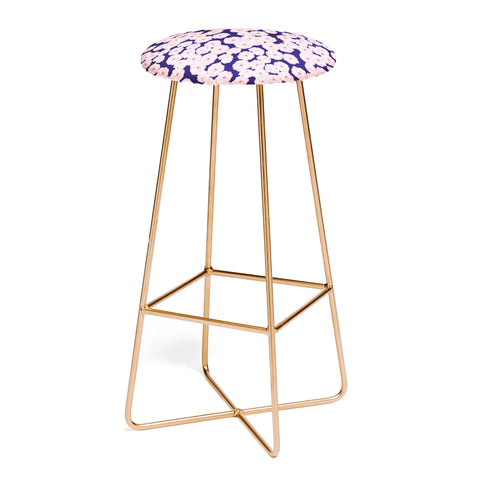 Joy Laforme Floral Sophistication In Navy Bar Stool