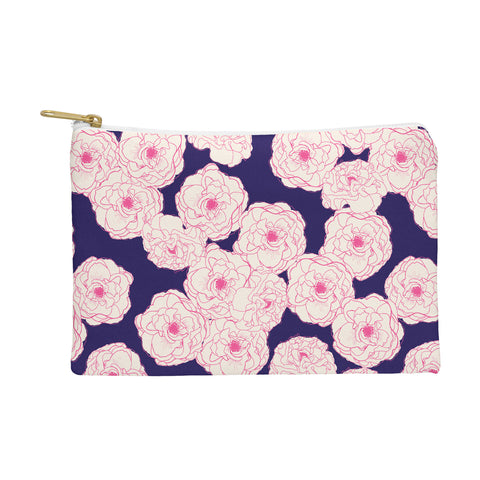Joy Laforme Floral Sophistication In Navy Pouch