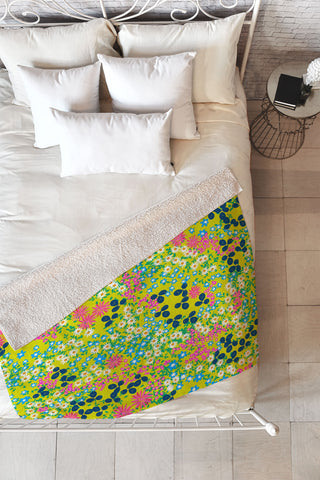 Joy Laforme Flower Bed III Fleece Throw Blanket