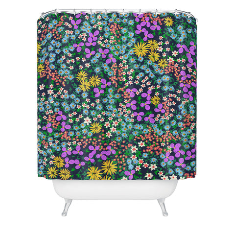 Joy Laforme Flower Bed Shower Curtain