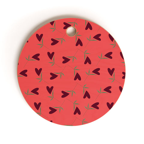 Joy Laforme Flower Hearts Cutting Board Round