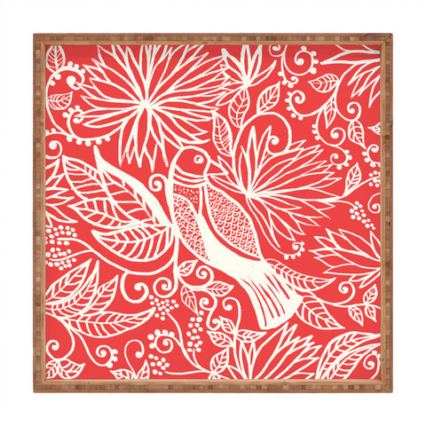 Joy Laforme Folklore Garden Bird Square Tray