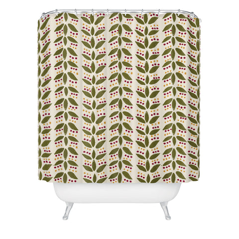 Joy Laforme Folklore Mini Leaves Shower Curtain