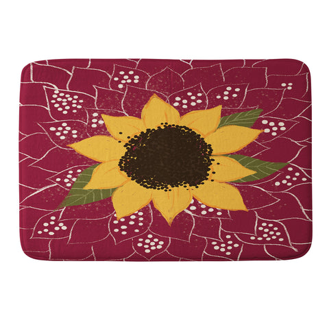 Joy Laforme Folklore Sunflower Memory Foam Bath Mat