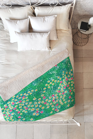 Joy Laforme Fresh Flower Fields Fleece Throw Blanket