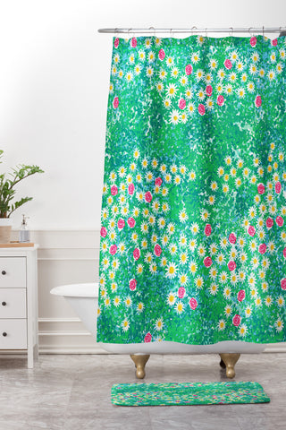 Joy Laforme Fresh Flower Fields Shower Curtain And Mat