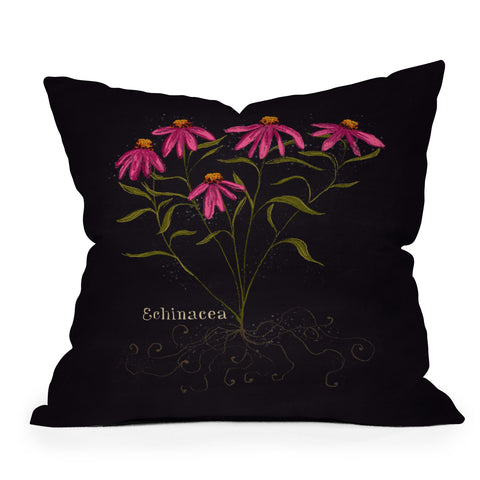 Joy Laforme Herb Garden Echinacea Throw Pillow