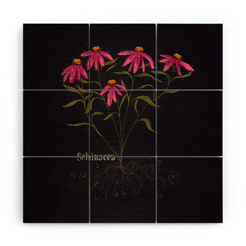 Joy Laforme Herb Garden Echinacea Wood Wall Mural