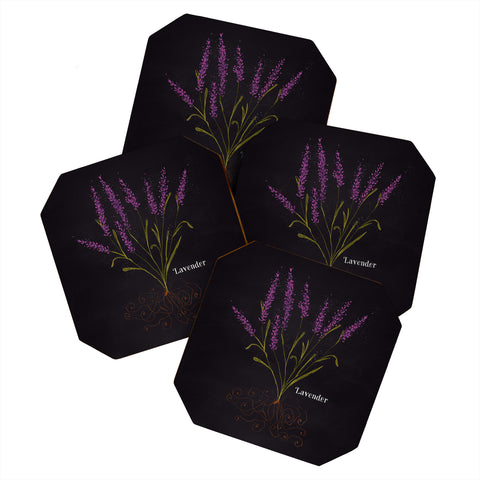 Joy Laforme Herb Garden Lavender Coaster Set