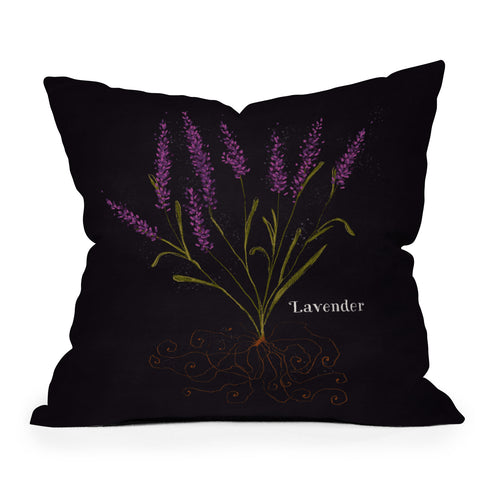 Joy Laforme Herb Garden Lavender Throw Pillow