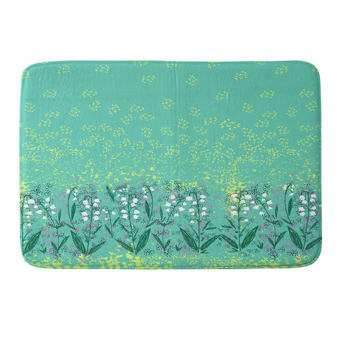 Joy Laforme Lilly Of The Valley In Green Memory Foam Bath Mat