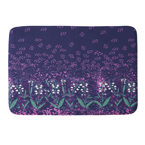 Joy Laforme Lilly Of The Valley In Purple Memory Foam Bath Mat