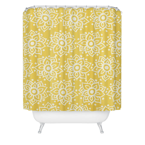 Joy Laforme Lotus Deco Shower Curtain