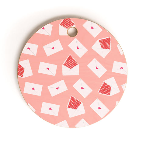Joy Laforme Love Mail Cutting Board Round