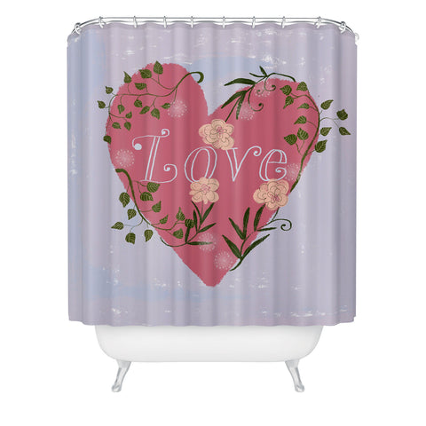 Joy Laforme Love your Valentine Shower Curtain