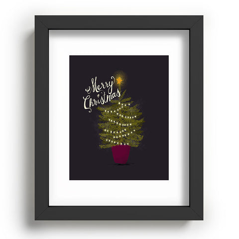 Joy Laforme Merry Christmas Little Tree Recessed Framing Rectangle