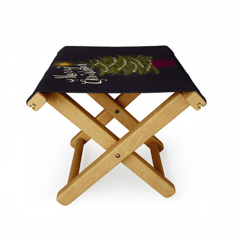 Joy Laforme Merry Christmas Little Tree Folding Stool