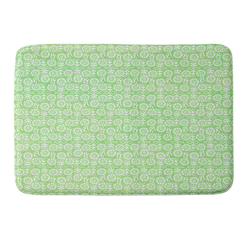 Joy Laforme Mexican Flora In Green Memory Foam Bath Mat