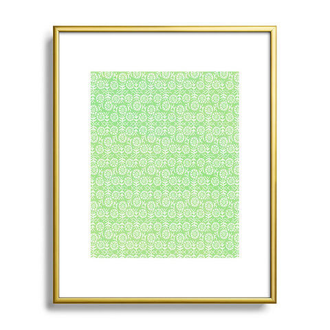 Joy Laforme Mexican Flora In Green Metal Framed Art Print