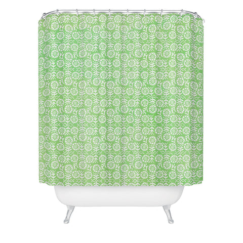Joy Laforme Mexican Flora In Green Shower Curtain