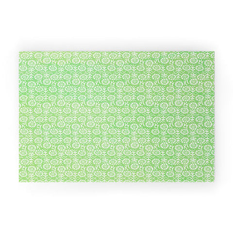Joy Laforme Mexican Flora In Green Welcome Mat