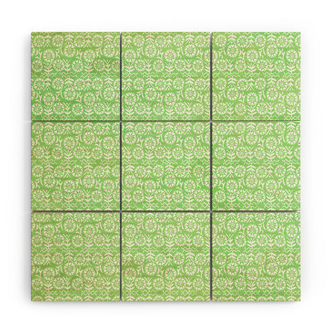 Joy Laforme Mexican Flora In Green Wood Wall Mural