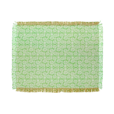 Joy Laforme Mexican Flora In Green Throw Blanket