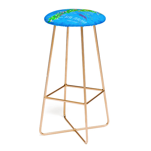 Joy Laforme New Zealand Map Bar Stool