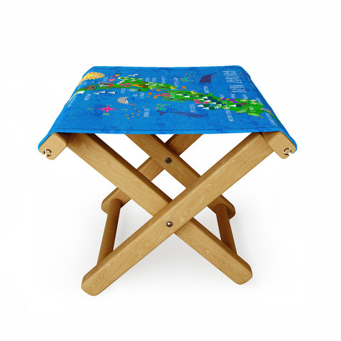 Joy Laforme New Zealand Map Folding Stool