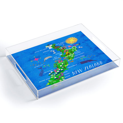 Joy Laforme New Zealand Map Acrylic Tray