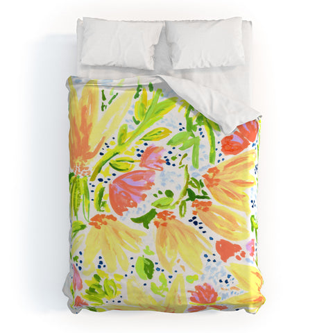 Joy Laforme Orange Blossom Duvet Cover