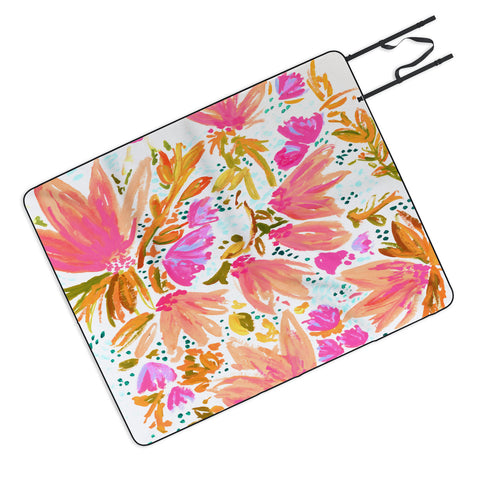 Joy Laforme Orange Blossom in Pink Picnic Blanket