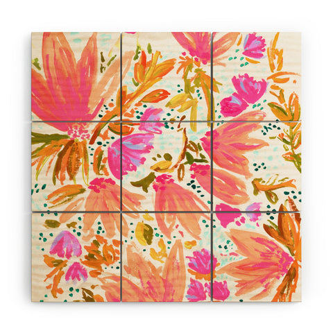 Joy Laforme Orange Blossom in Pink Wood Wall Mural