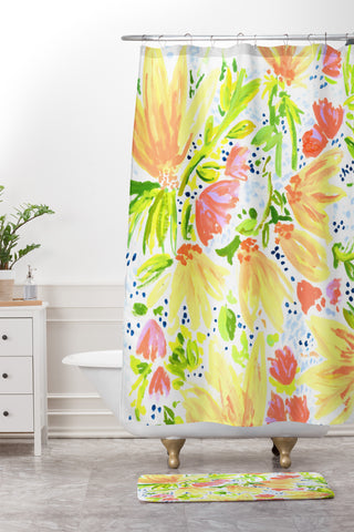 Joy Laforme Orange Blossom Shower Curtain And Mat
